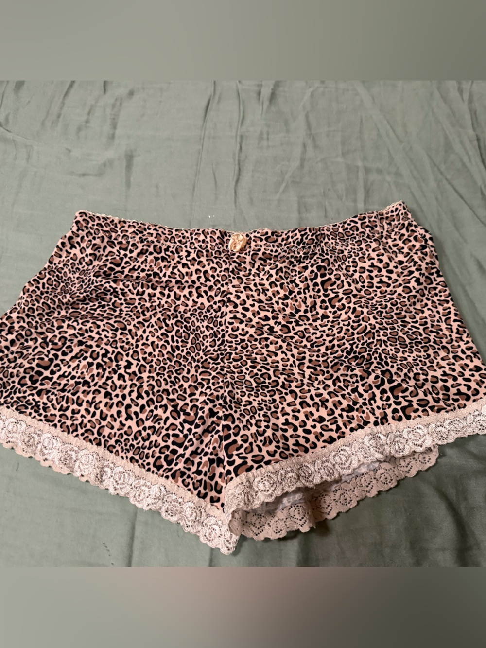 Pink Leopard Lace Lounge Shorts 🐆